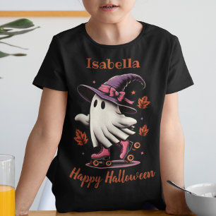 Roller Skating Halloween Cute Ghost Personlig T Shirt