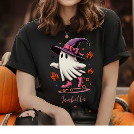 Roller Skating Halloween Cute Ghost Personlig T Shirt