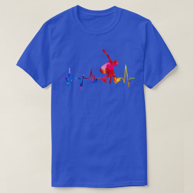 Roller Skating Heartbeat watercolor T Shirt (Design framsida)