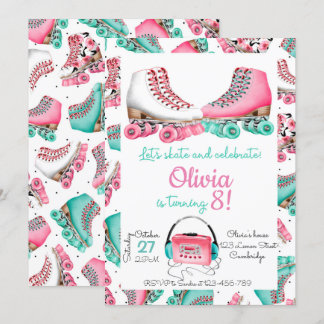 Roller Skating Invitation, Roller Skating Invite Inbjudningar