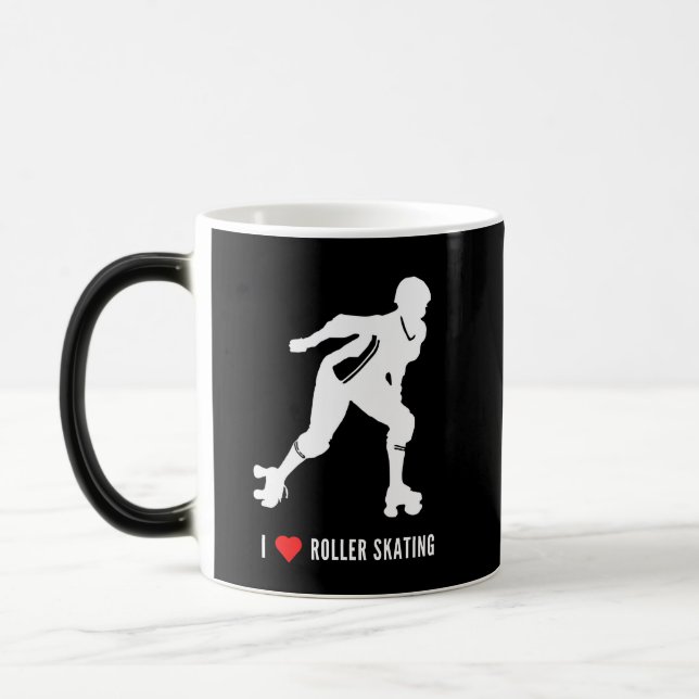 Roller Skating Mamma Funny Hobby Älskare Magisk Mugg (Vänster)