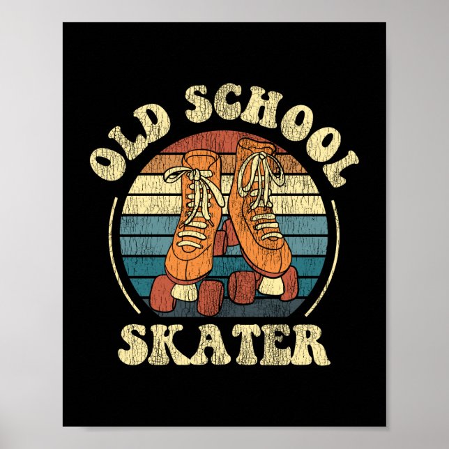 Roller Skating Old school Skater 1970S Retro Poster (Framsidan)