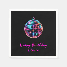 Roller Skating Party Girls Neon Glow Birthday Pappersservett