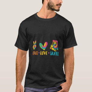 Roller Skating Peace Kärlek Roller Skate T Shirt
