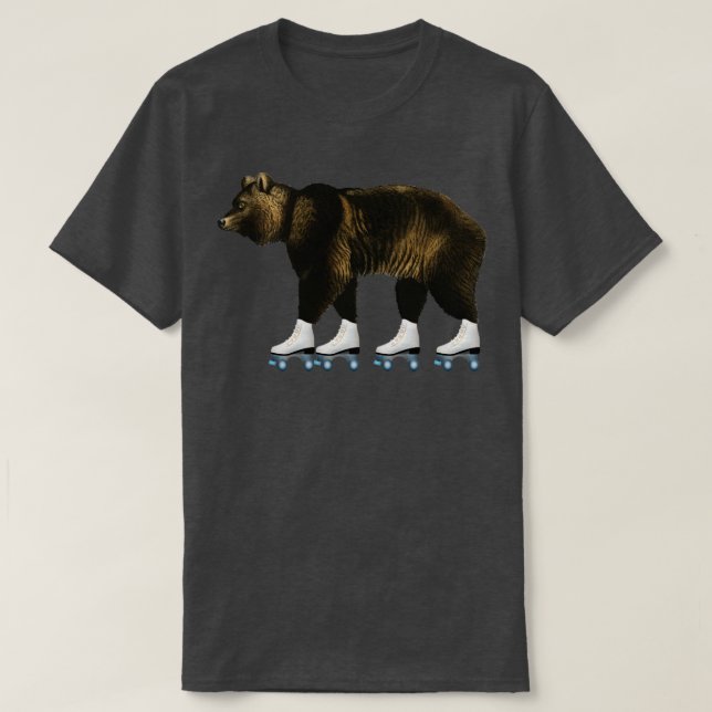 Roller Skating Roller Girl Birthday Bear Gift T Shirt (Design framsida)