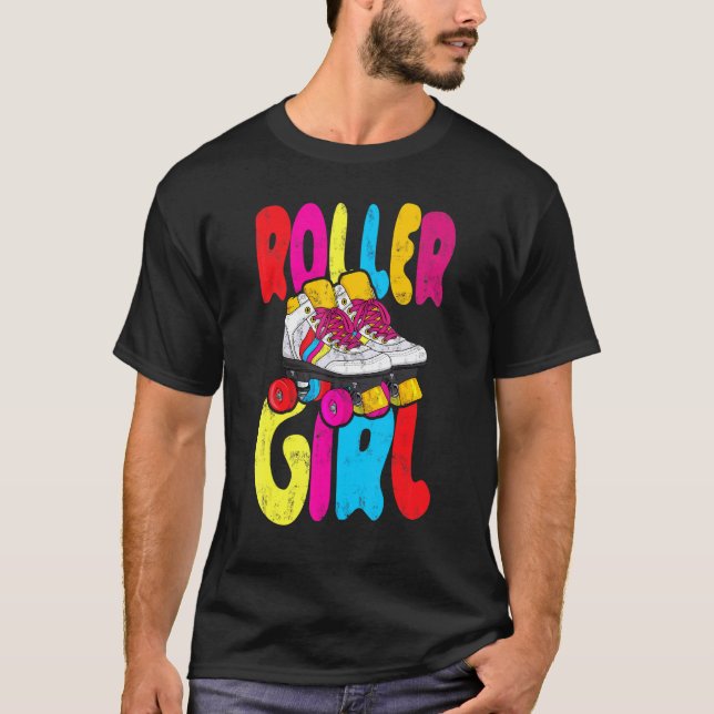 Roller Skating Roller Girl T Shirt (Framsida)