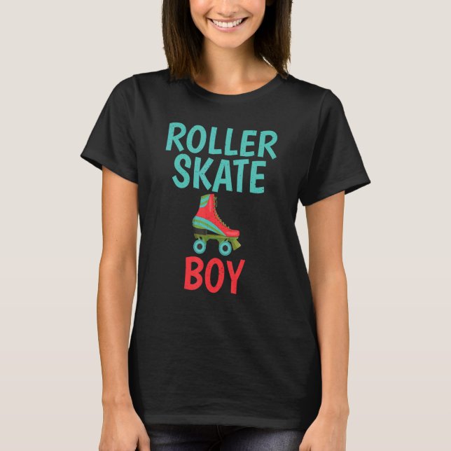 Roller Skating Roller Skate Boy T Shirt (Framsida)