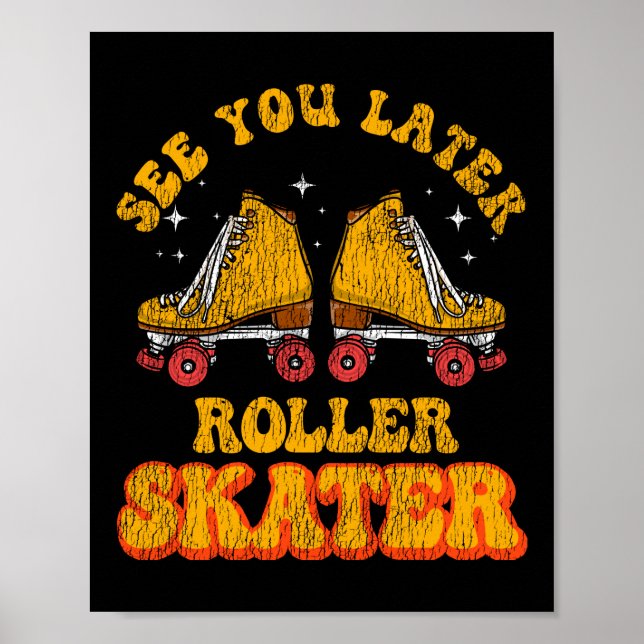 Roller Skating See You Senare Roller Skater 1970S Poster (Framsidan)