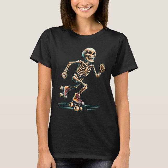 Roller Skating Skater Halloween T Shirt (Framsida)