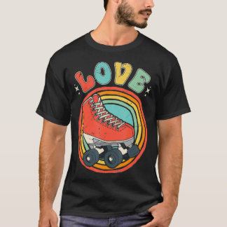 Roller Skating Skater Love Skate Shoes Retro Vinta T Shirt