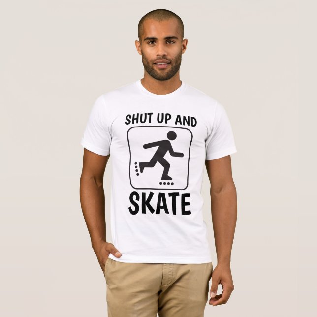 ROLLER SKATING T-shirts, SKUT UPP OCH SKATE T Shirt (Hel framsida)