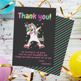 Roller Skating Unicorn Birthday Tack Kort