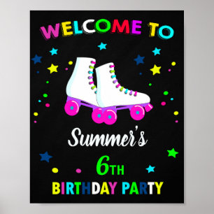 Roller skriate välkommen party-skylt Skating poste Poster