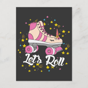 Roller skridskor Unicorn Älskare Låt oss Roll part Vykort