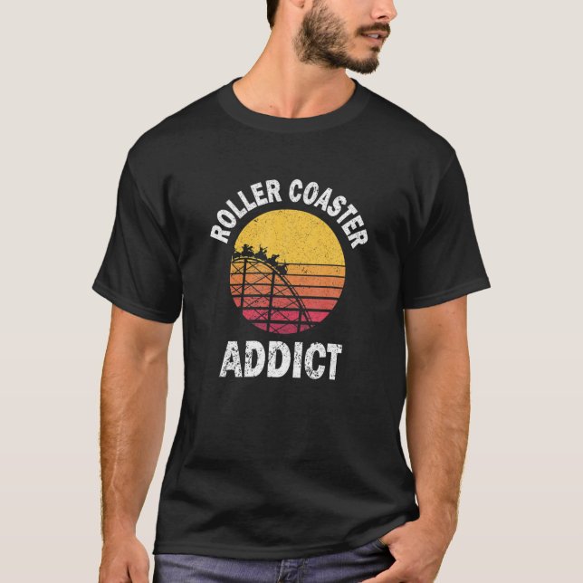 Roller Underlägg Addict Funny Amusement Park Team  T Shirt (Framsida)