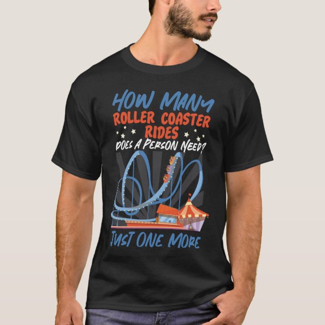 Roller Underlägg Amusement Park hur många rullar T Shirt (Framsida)