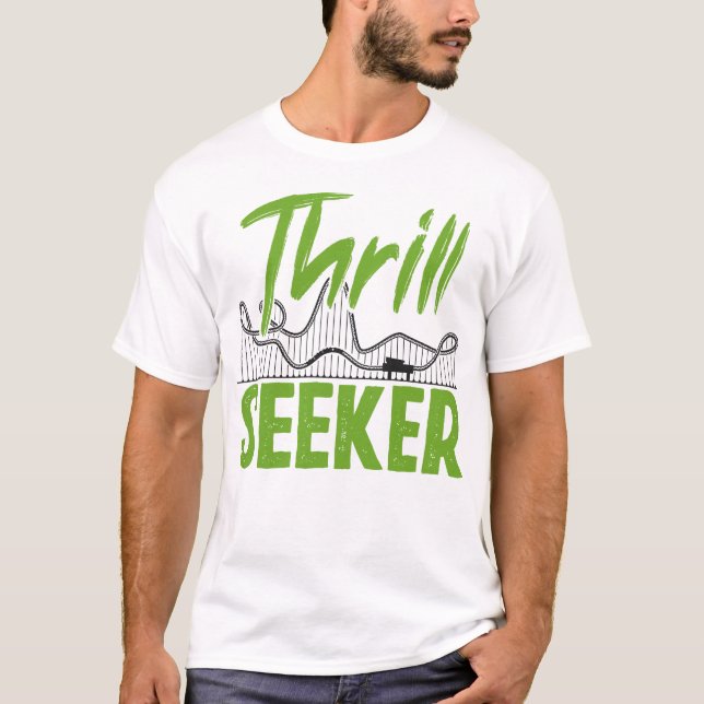 Roller Underlägg Amusement Park Thrill Seeker T Shirt (Framsida)