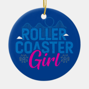 Roller Underlägg "Girl Amusement Theme Park Ride" Julgransprydnad Keramik