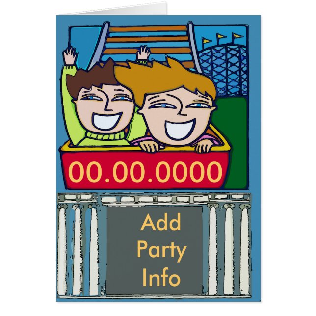 Roller Underlägg Party Hälsningskort (Framsidan)