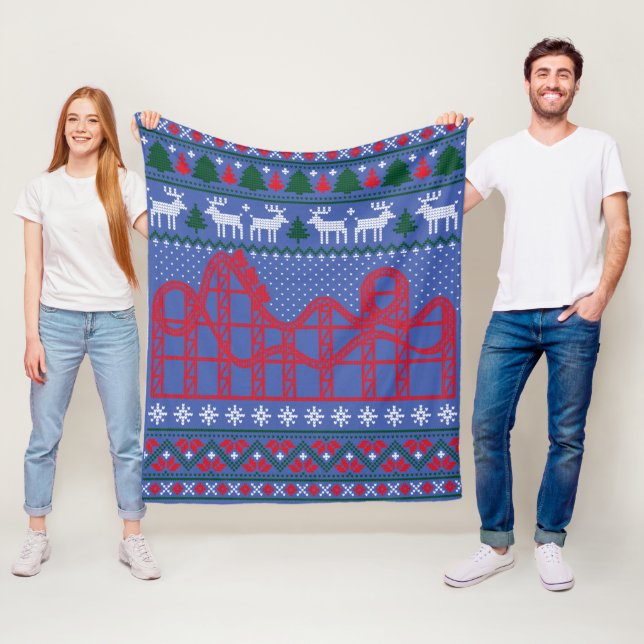 Roller Underlägg Scene Ugly jul Sweater Fleecefilt (På plats)