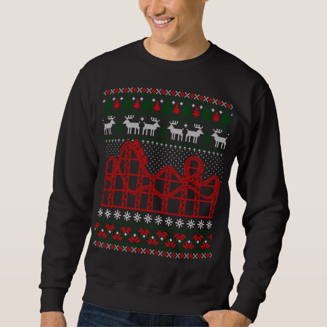 Roller Underlägg Scene Ugly jul Sweater Lång Ärmad Tröja (Framsida)