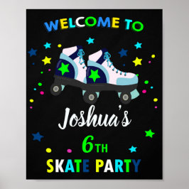 Roller välkommen party-skylt Roller Skating poster
