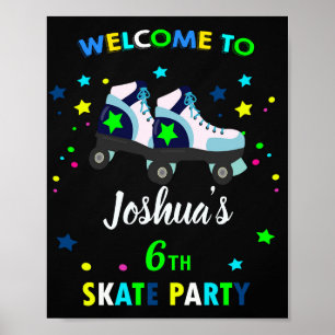 Roller välkommen party-skylt Roller Skating poster