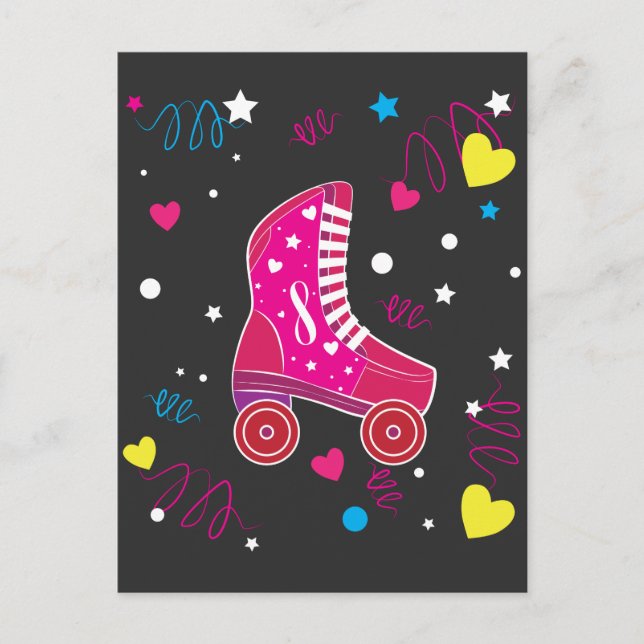 Rollerblade Rosa Rullskridskor Rullskridskoåkning Vykort (Framsida)