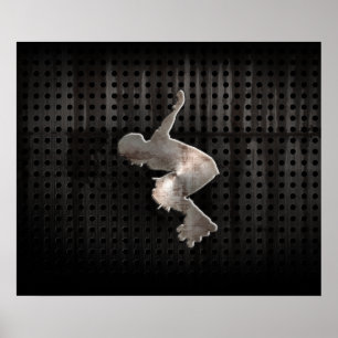 Rollerblading; Coola Black Poster