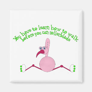 Rollerblading Flamingomagnet Magnet