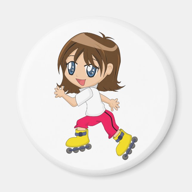 Rollerblading Girl Magnet (Framsidan)