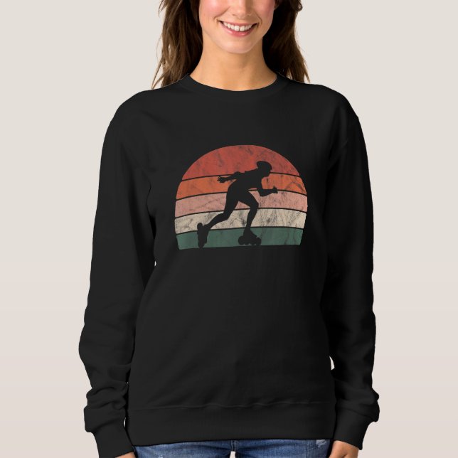 Rollerblading Rosa Retro Vintage Stil T Shirt (Framsida)