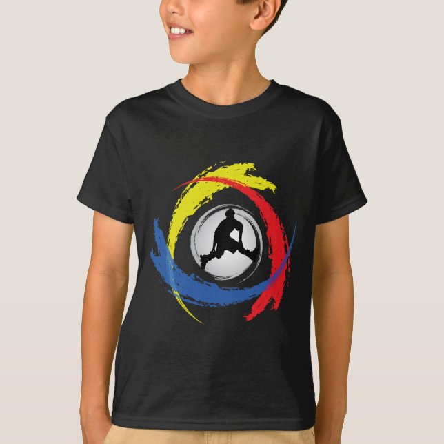 Rollerblading Tricolor Emblem T-shirt (Framsida)