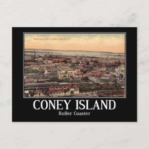 Rollercoaster, Coney Island, New York, Vintage Vykort