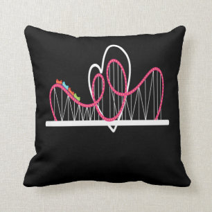 Rollercoaster Heart Amusement Park Kudde