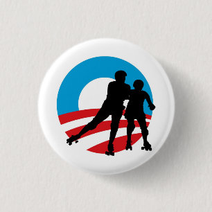 Rollergirls 4 OBAMA 1-1/4" knäppas Knapp