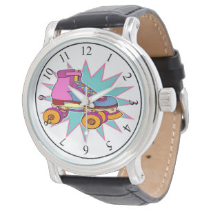 Rollerskate - Manar Black Leather Watch Armbandsur