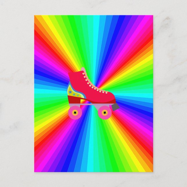 Rollerskate on Färg Spectrum Radial Vykort (Framsida)