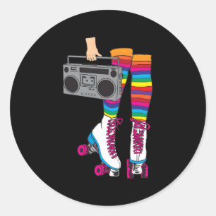 Rollerskates 80's Roller Disco Skating Runt Klistermärke