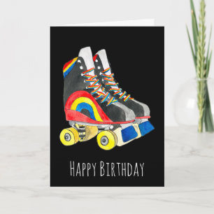 Rollerskates retro åttties art kort