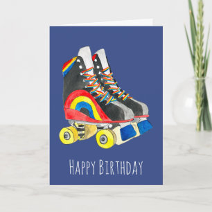 Rollerskates retro åttties art kort
