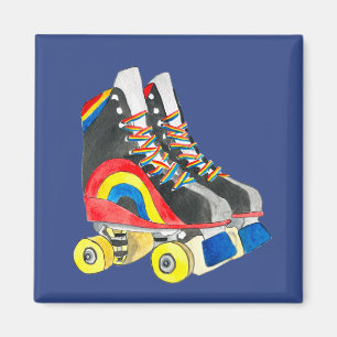 Rollerskates retro åttties art magnet