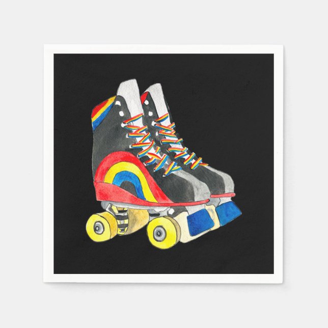 Rollerskates retro åttties art pappersservett (Framsidan)