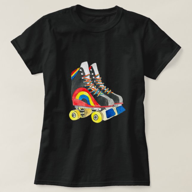 Rollerskates retro åttties art t shirt (Design framsida)