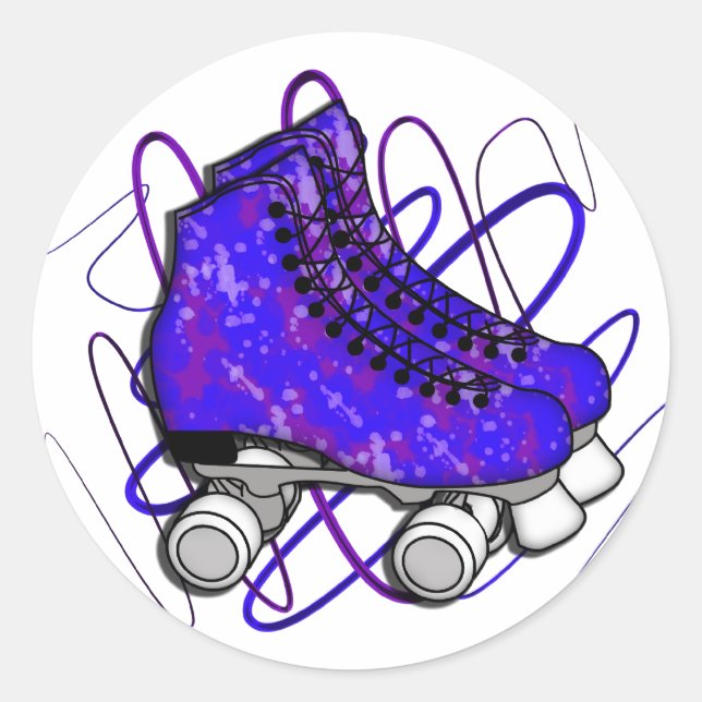 Rollerskates Runt Klistermärke (Framsida)