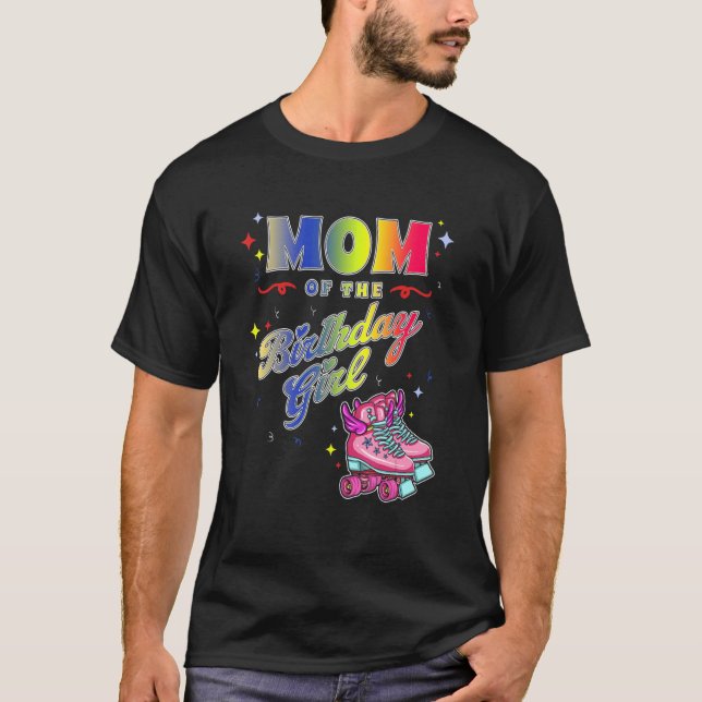 Rollerskating Inline Skates Roller 70s Party Mamma T Shirt (Framsida)