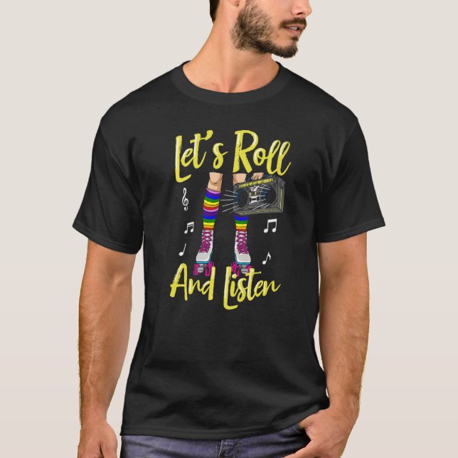 Rollerskating Inline Skates Roller 70s Party Vinta T Shirt (Framsida)
