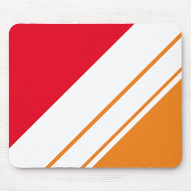 Rollett ljust rött Tangerine Trendsetter vita ränd Musmatta (Framsidan)
