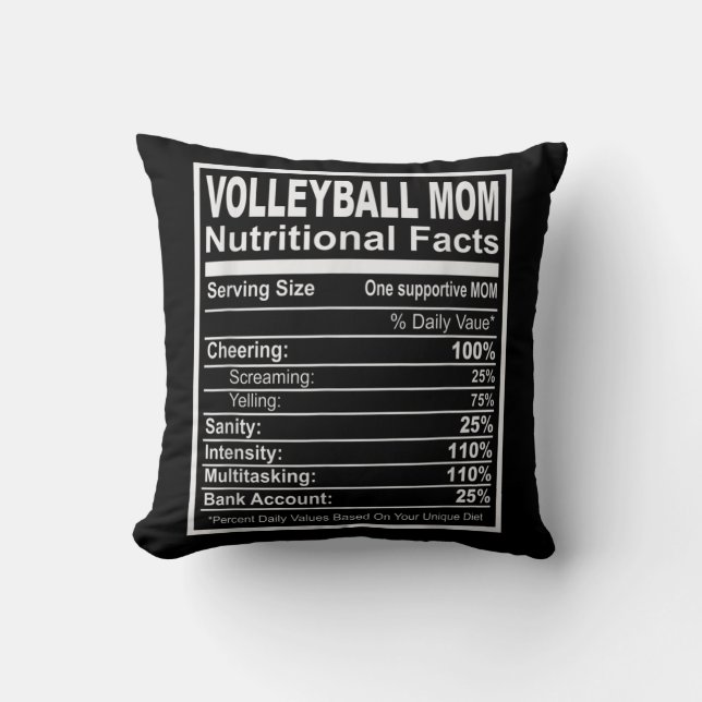 Rölleyball Mamma - näringsmässiga fakta Kudde (Framsida)