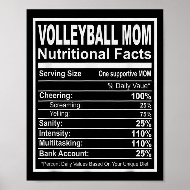 Rölleyball Mamma - näringsmässiga fakta Poster (Framsidan)